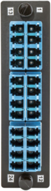 Fiber Optic Adapter Panel, 24 Port, H4 Opening, 6 LC Quad, Blue