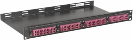 Fiber Optic Adapter Panel 24 Port H4 Opening 6 LC Quad Ceramic Violet