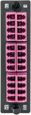 Fiber Optic Adapter Panel 24 Port H4 Opening 6 LC Quad Ceramic Violet