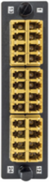 Fiber Optic Adapter Panel, 24 Port, 6 LC Quad, H4 Opening, Yellow