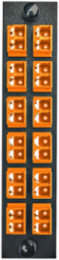 Fiber Optic Panel Adapter, 12 Ports, 24-Fiber, LC Duplex, Orange, 125 Micron
