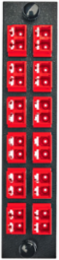 Fiber Optic Panel Adapter, 12 LC Duplex Ports, 125 Micron, Red