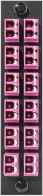 Fiber Adapter Panel, 24-Fiber, 12 Ports, LC Duplex, Indoor, 5.1" x 1.1"