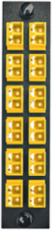 Fiber Optic Panel Adapter, 24-Fiber, LC Duplex, Yellow, 12 Ports