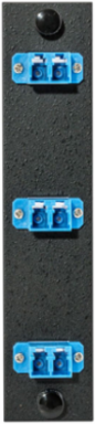 Fiber Optic Panel Adapter 6-Fiber LC Duplex 1.1" x 5.1" Blue