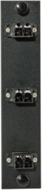 Fiber Optic Panel Adapter, 6-Fiber, 3 LC Duplex, 125 Micron, Black