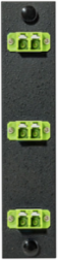 Fiber Optic Panel Adapter, 6-Port LC Duplex, 5.1" X 1.1", Green