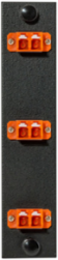 Fiber Optic Adapter Panel, 6 Port, LC Duplex, Ceramic Zirconium, 5.1" x 1.1", Orange