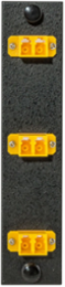 Fiber Optic Panel Adapter, 6-Fiber LC Duplex, Ceramic Zirconium, Yellow
