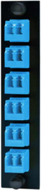 12-Fiber Fiber Optic Panel Adapter, 6 LC Duplex, Blue, 125 Micron
