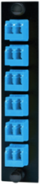 12-Fiber Fiber Optic Panel Adapter, 6 LC Duplex, Blue, 125 Micron