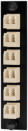 Fiber Optic Panel Adapter, 12-Fiber, 6 LC Duplex, 5.1" x 1.1" Size, Beige
