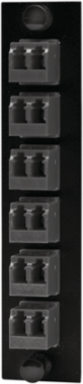 Fiber Optic Panel Adapter 12-Fiber 6 LC Duplex Black Zircon Sleeves