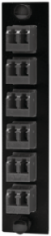 Fiber Optic Panel Adapter 12-Fiber 6 LC Duplex Black Zircon Sleeves