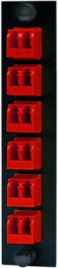 Fiber Optic Panel Adapter 12-Fiber LC Duplex Red, 0.30 dB Insertion Loss