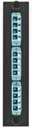 Fiber Optic Panel Adapter, 12-Fiber, LC Quad, Aqua Color, Ceramic Zirconium