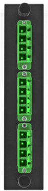 Fiber Optic Panel Adapter 12-Fiber 3 LC Quad Green Zircon Sleeves
