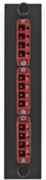 Fiber Optic Panel Adapter, 12-Fiber, LC Quad, Zircon Sleeves, Red