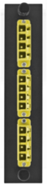 Fiber Optic Panel Adapter, 12-Fiber, LC Quad, Yellow, SM/MM