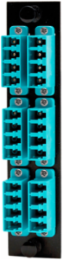 Fiber Adapter Panel 24-Fiber LC Quad, Ceramic Zirconium, Aqua