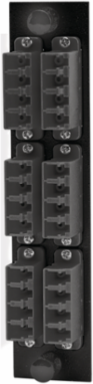 Fiber Optic Panel Adapter 24-Fiber LC Quad Black, 1.200 Inch Width, SM/MM