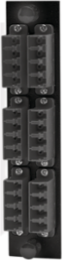 Fiber Optic Panel Adapter 24-Fiber LC Quad Black, 1.200 Inch Width, SM/MM