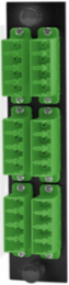 Fiber Optic Panel Adapter, 24-Fiber, LC Quad, Green, Ceramic Zirconium