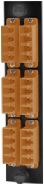 Fiber Optic Panel Adapter 24-Fiber LC Quad Phosphor Bronze Sleeves Orange