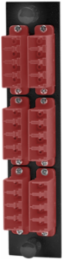 Fiber Optic Panel Adapter, 24-Fiber, LC Quad, Phosphor Bronze Sleeves, Red