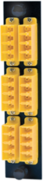 Fiber Optic Panel Adapter, 24-Fiber LC Quad, Yellow, 0.600 lb