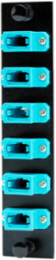 Fiber Optic Panel Adapter, 72 Fiber, 6-Port MPO, Aqua, 125 Micron