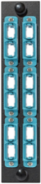 Fiber Optic Adapter Panel 12 Port 6 MTP Duplex Aqua 5.1" X 1.1"