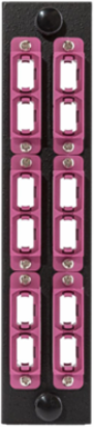 Fiber Optic Adapter Panel 12 Port 6 MTP Duplex Erika Violet 5.1 Inch X 1.1 Inch