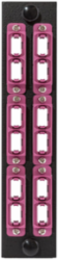 Fiber Optic Adapter Panel 12 Port 6 MTP Duplex Erika Violet 5.1 Inch X 1.1 Inch