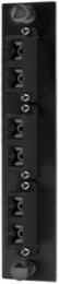 Fiber Optic Panel Adapter, 6-Fiber SC Duplex, 5.1" x 1.1" Size, Zircon Sleeves, Black
