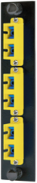 Fiber Optic Panel Adapter, 6-Fiber, SC Duplex, Ceramic Zirconium, Yellow