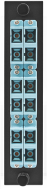 Fiber Optic Panel Adapter 12-Fiber, 6 SC Duplex, Aqua