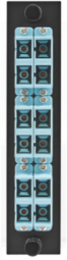 Fiber Optic Panel Adapter 12-Fiber, 6 SC Duplex, Aqua