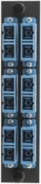 Fiber Optic Panel Adapter 12-Fiber 6 SC Duplex Zircon Sleeves Blue