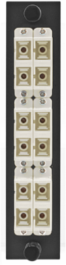Fiber Optic Adapter, 12-Fiber, 6 SC Duplex, Ceramic Zirconium, Beige