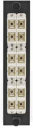 Fiber Optic Adapter, 12-Fiber, 6 SC Duplex, Ceramic Zirconium, Beige