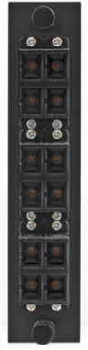 Fiber Optic Panel Adapter 12-Fiber 6 SC Duplex Zircon Sleeves Black