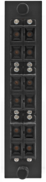 Fiber Optic Panel Adapter 12-Fiber 6 SC Duplex Zircon Sleeves Black