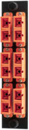Fiber Optic Panel Adapter 12-Fiber, 6 SC Duplex, Ceramic Zirconium, Orange