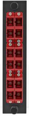 Fiber Optic Panel Adapter, 12-Fiber, SC Duplex, 1.300 Inch Width, Red