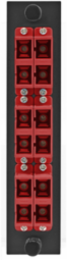 Fiber Optic Panel Adapter, 12-Fiber, SC Duplex, 1.300 Inch Width, Red