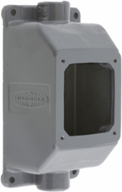 Heavy Duty IEC Pin and Sleeve Back Box, 3/4 Inch NPT Hub, Gray Cast Aluminum