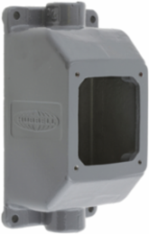Heavy Duty IEC Pin and Sleeve Back Box, 3/4 Inch NPT Hub, Gray Cast Aluminum
