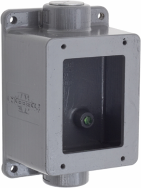 Industrial Grade Feed-Thru Back Box for 20A/30A 1 Inch NPT Hub, Gray Aluminum