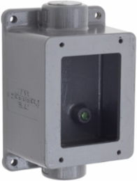 Industrial Grade Feed-Thru Back Box for 20A/30A 1 Inch NPT Hub, Gray Aluminum